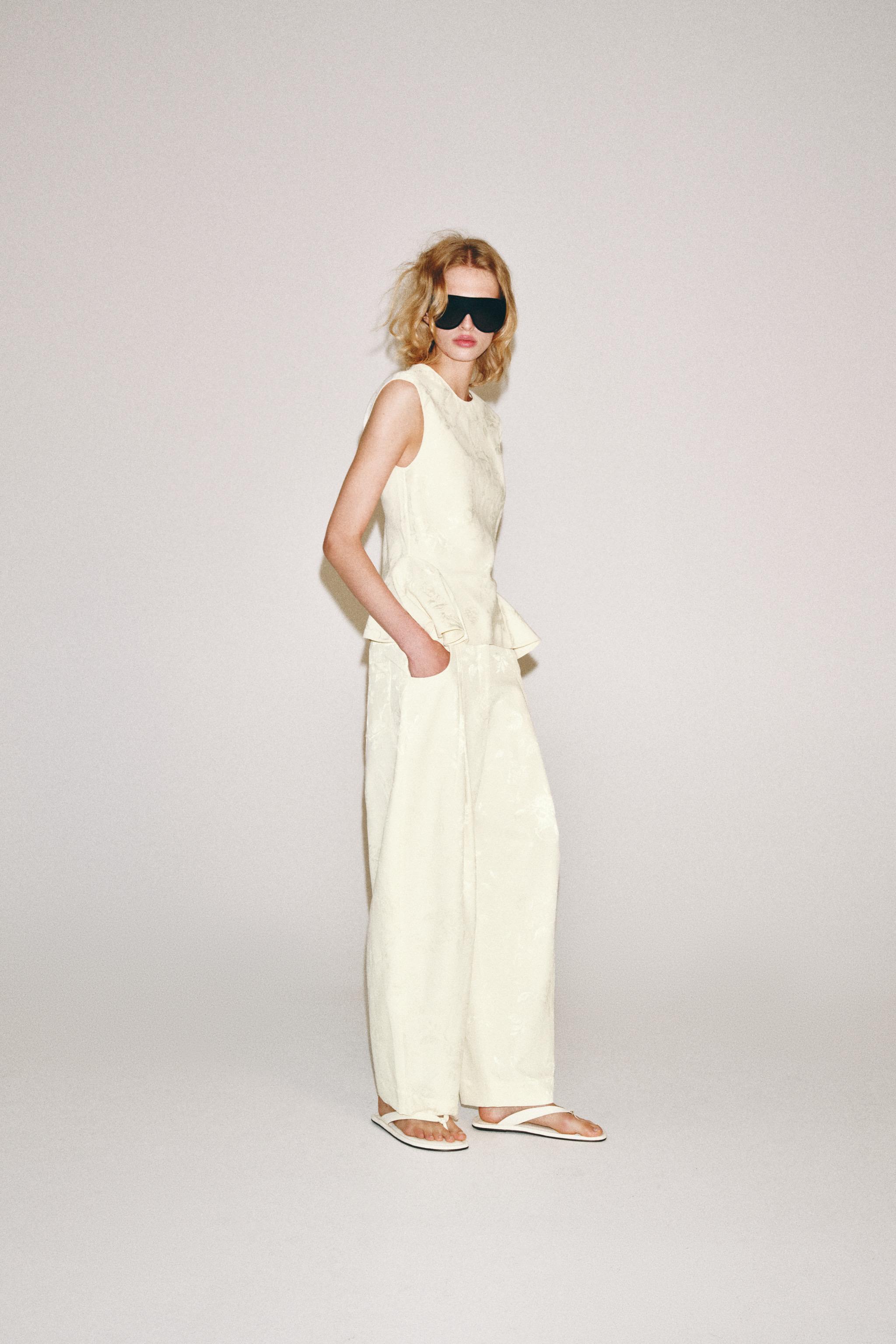 ZW COLLECTION JACQUARD BARREL PANTS